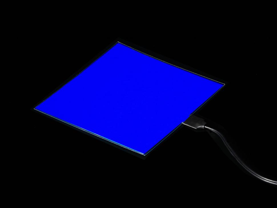 Elektroluminescerande (EL) panel - 10cm x 10cm Blå