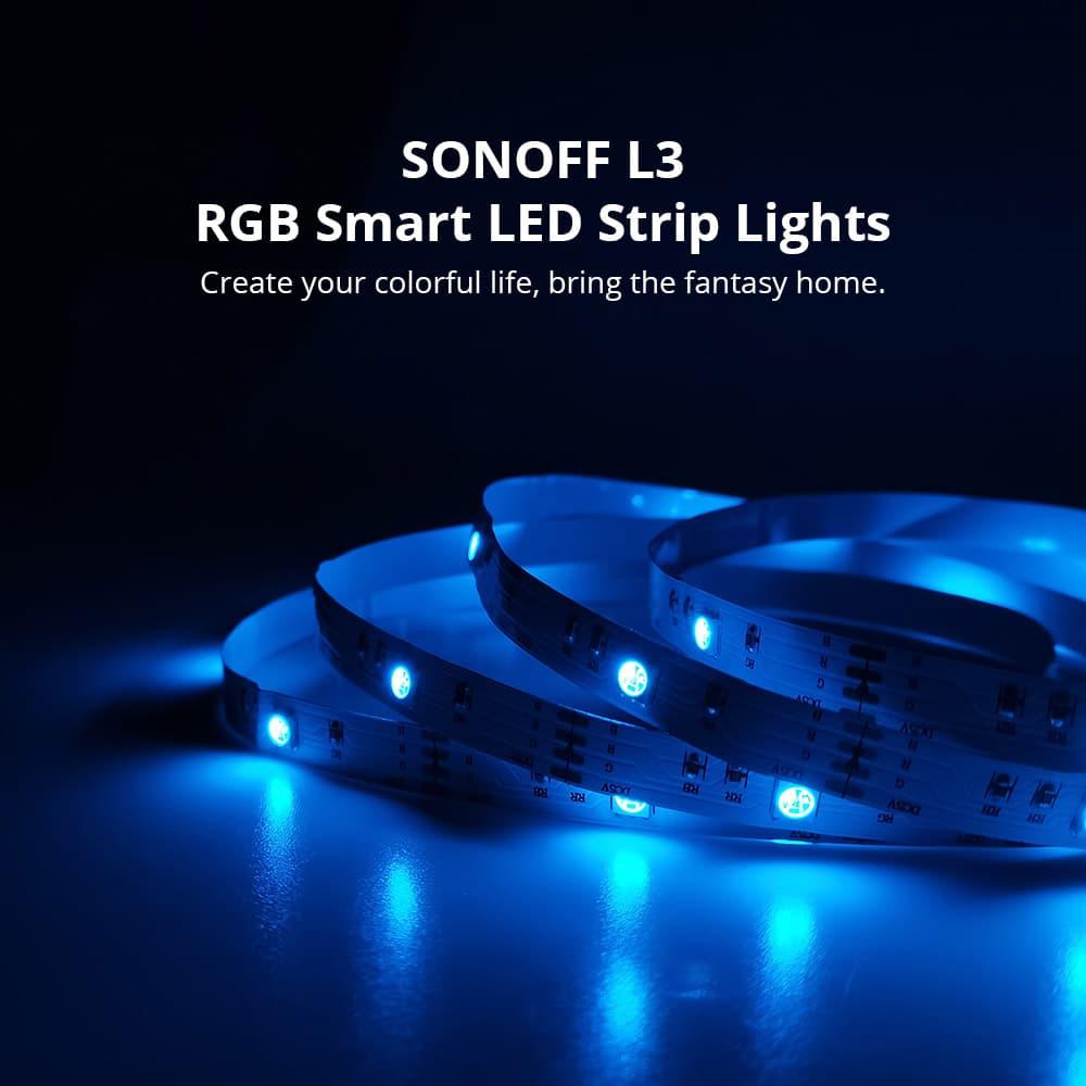 Bande lumineuse LED intelligente SONOFF L3 RGB-5M/16.4Ft