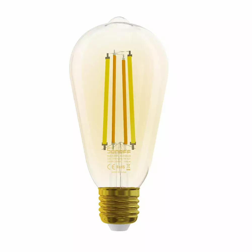 SONOFF B02-F-ST64 Ampoule à filament LED Wi-Fi intelligente - ambre