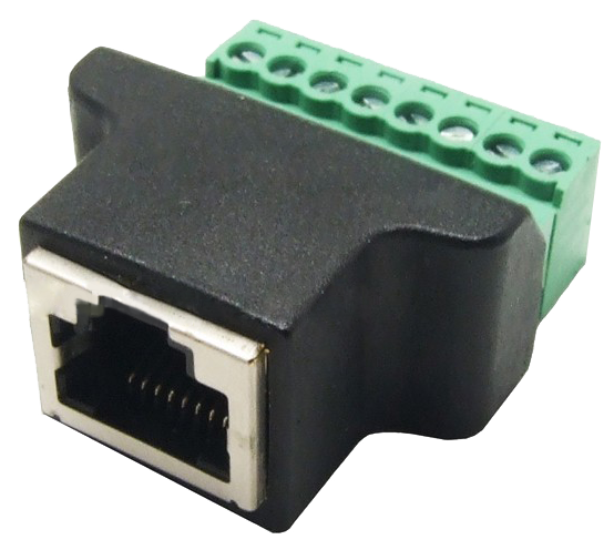 RJ45 Ethernet female naar kroonsteen adapter