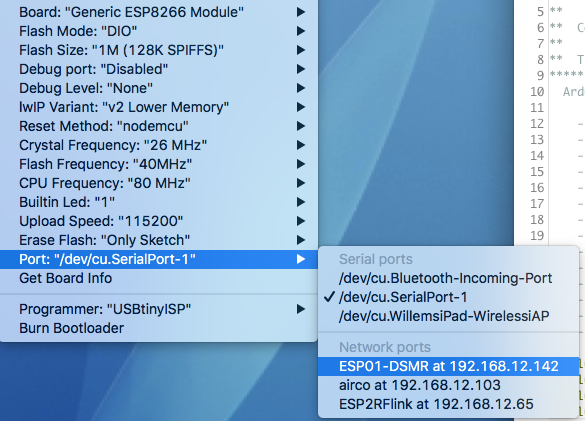 Arduino IDE Port select Arduino IDE Port select