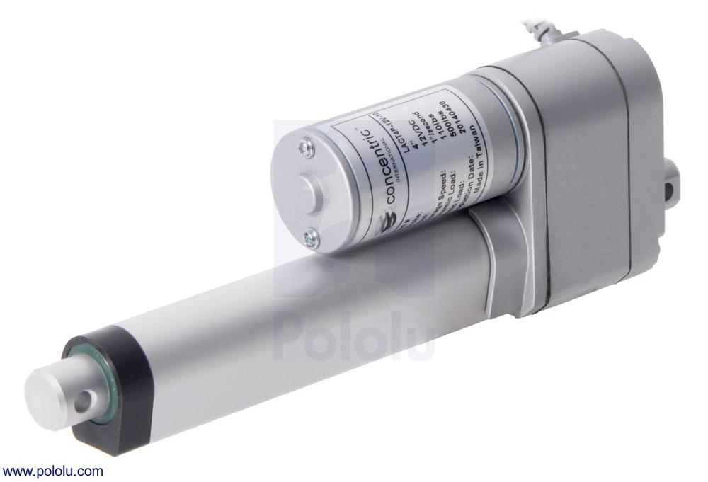 Glideforce LACT4P-12V-10 Light-Duty Linear Actuator with Feedback: 25kgf, 4" Stroke, 1.1"/s, 12V