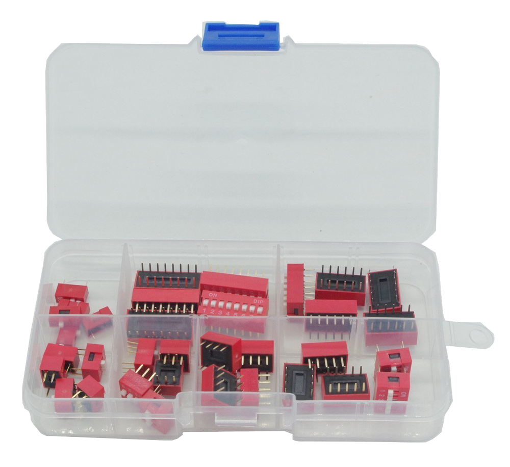 DIP switch kit - rood - 35 stuks