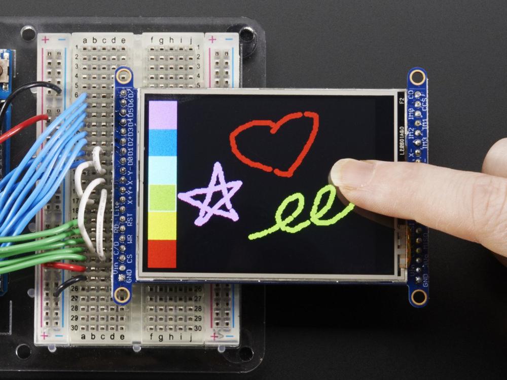 2,8" TFT LCD met touchscreen breakout - board met MicroSD- socket