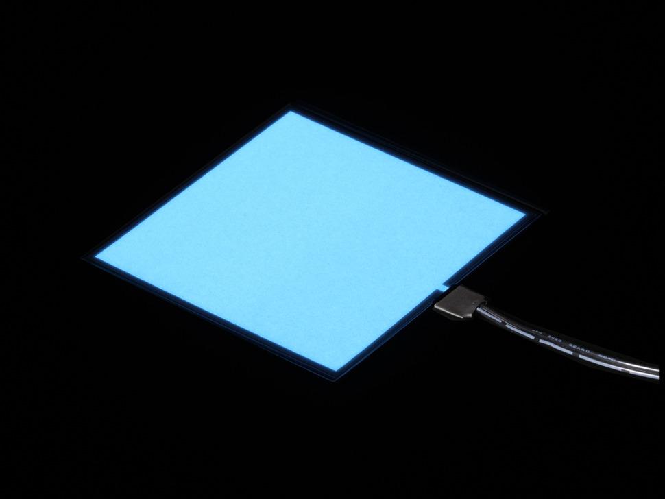 Panel electroluminiscente (EL) - 10 cm x 10 cm Blanco
