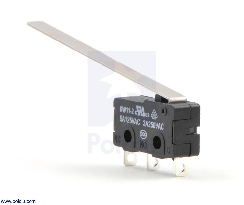 Snap-Action Switch with 50mm Lever: 3-Pin, SPDT, 5A