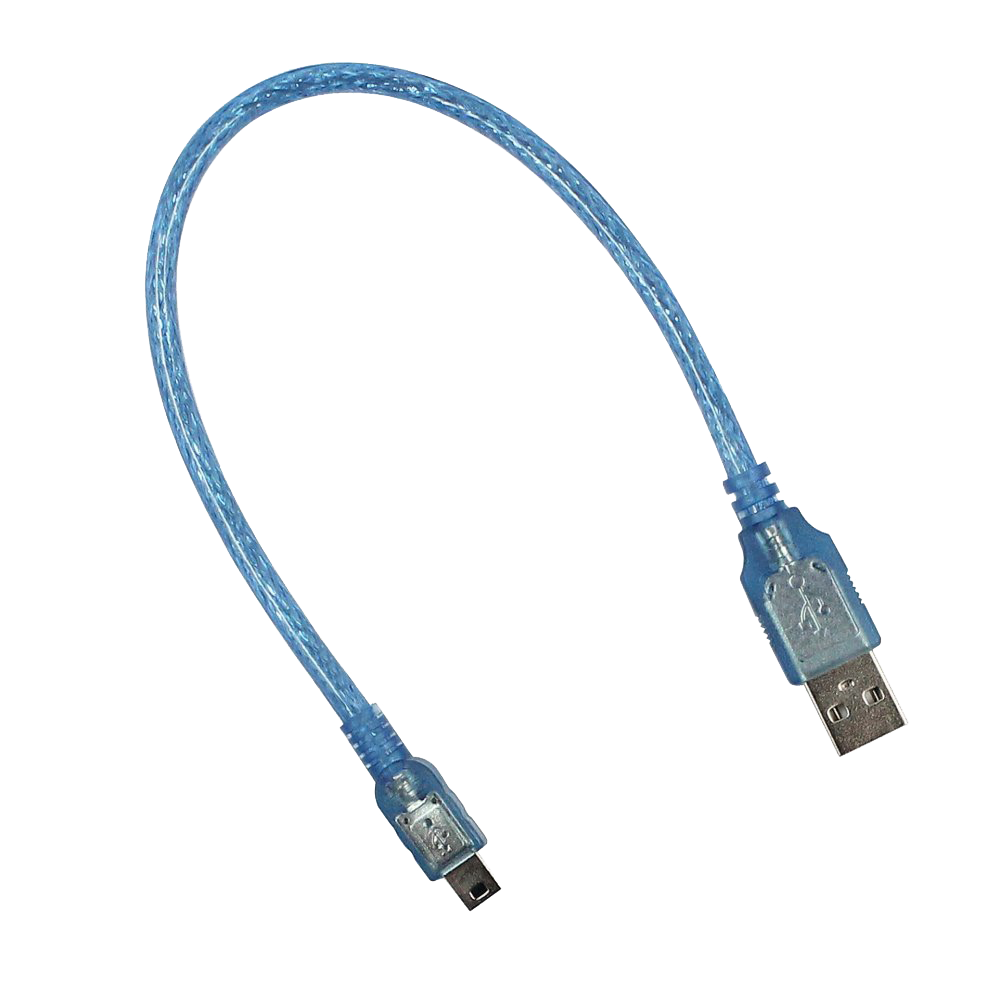 Mini USB kabel 100cm blauw - 30AWG