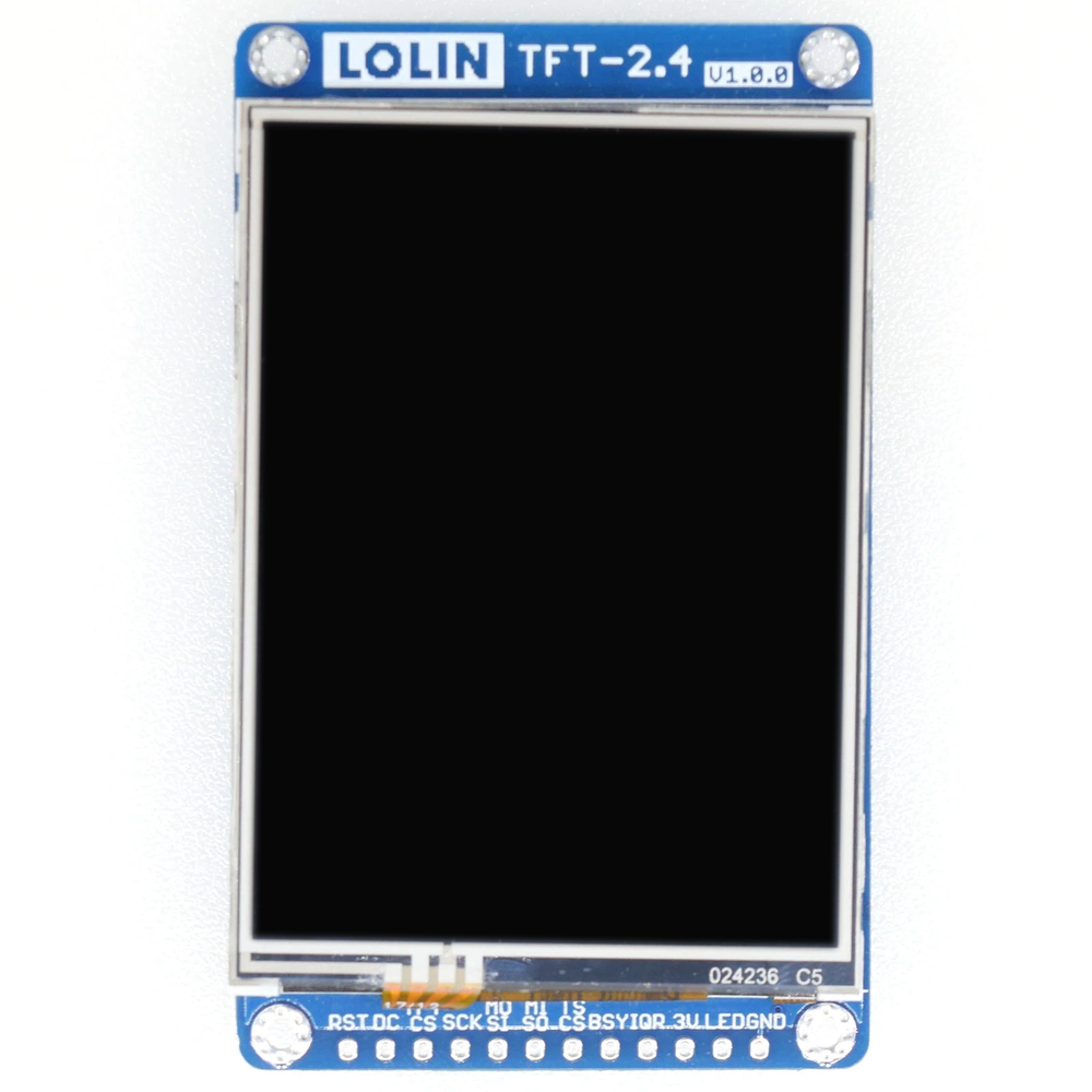 TFT 2,4" pekskärm V1.0.0 för LOLIN (WEMOS) D1 Mini - 320X240 - SPI