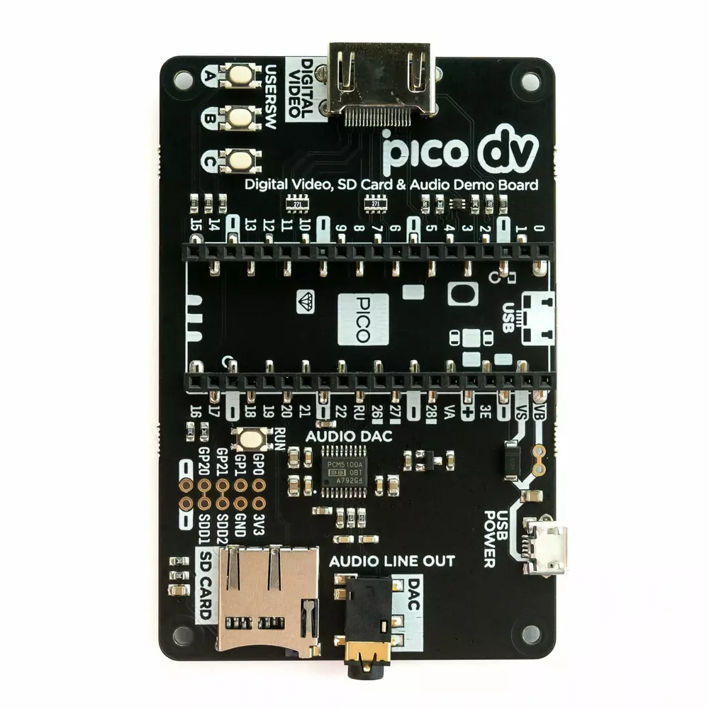Pimoroni Pico DV -demopohja - PIM588