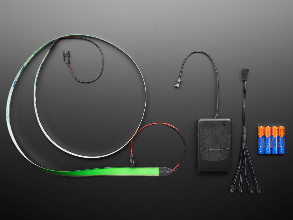 Pack de démarrage de bande/bande électroluminescente (EL) - Vert - 100 cm