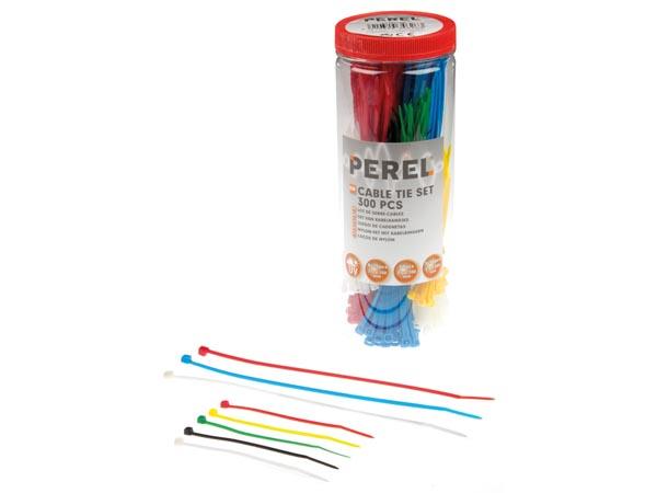 Nylon cable tie set - various colours (300 pcs)