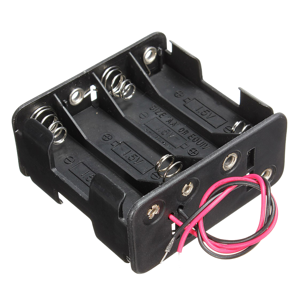 thumbnail image 2 of 2-Pack Black Plastic Battery Holder Case For 8 X AA 12V Batteries – Unbranded 2 of 4