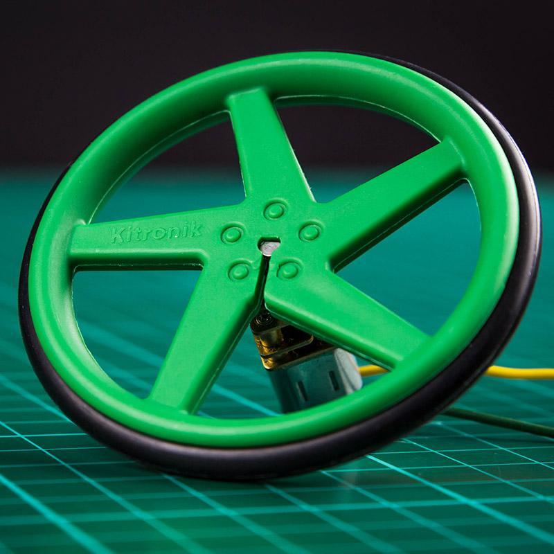 50:1 ratio gear motors - with green wheels - 2 pcs
