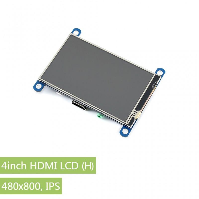 Waveshare 4inch HDMI LCD (H), 480x800, IPS met touchscreen - compatibel met Raspberry Pi
