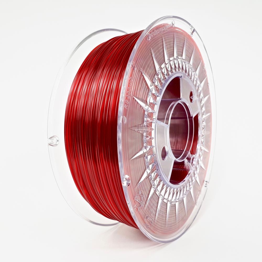 PETG Filament 1.75mm - 1kg - Transparant robijn rood