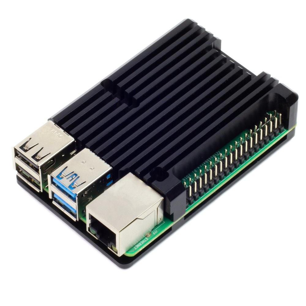 Aluminium Heatsink Case for Raspberry Pi 4 - Magnetite Grey - Opencircuit