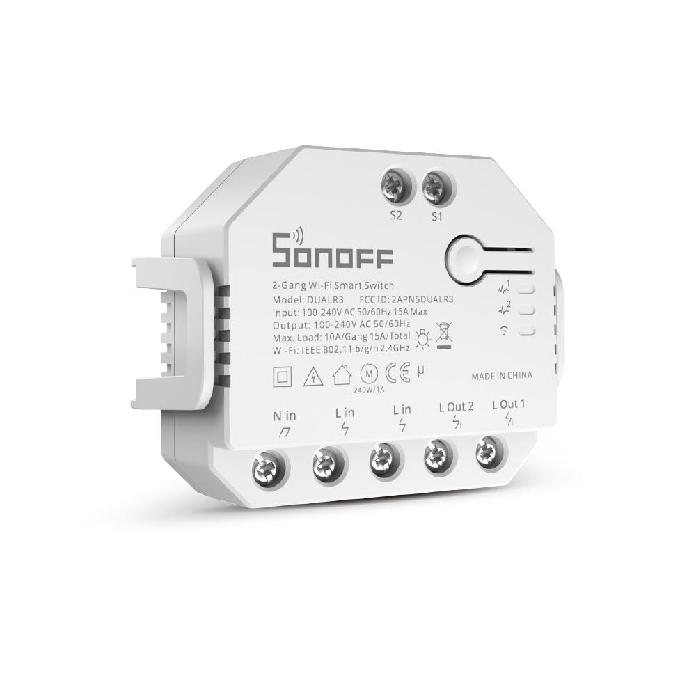 Sonoff DualR3 Interruptor inteligente de medición de potencia bidireccional de doble relé
