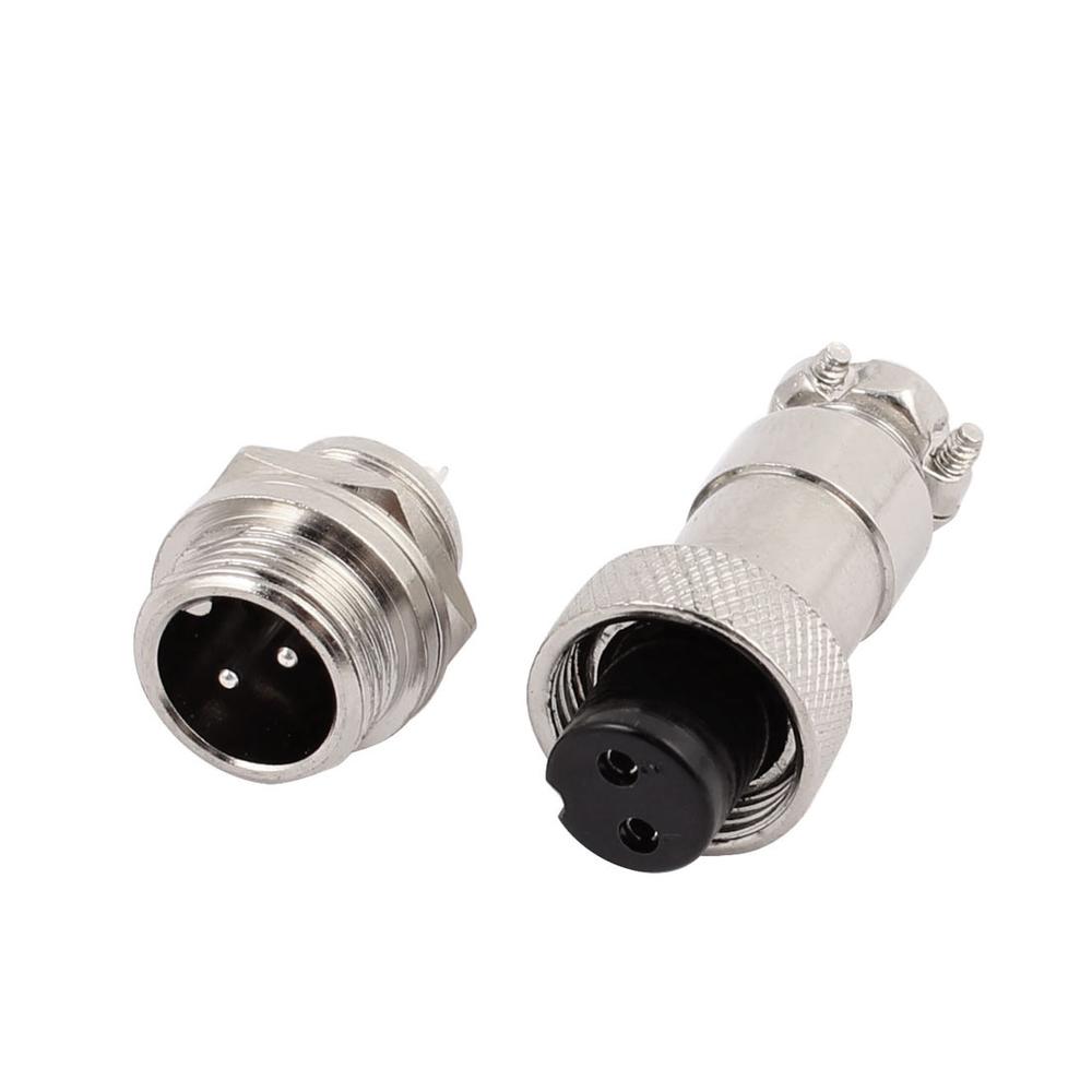 GX12-2P Connector 2-Pin - male + female - inbouw