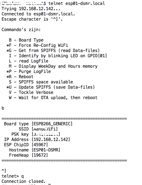 DSMR Telnet DSMR Telnet