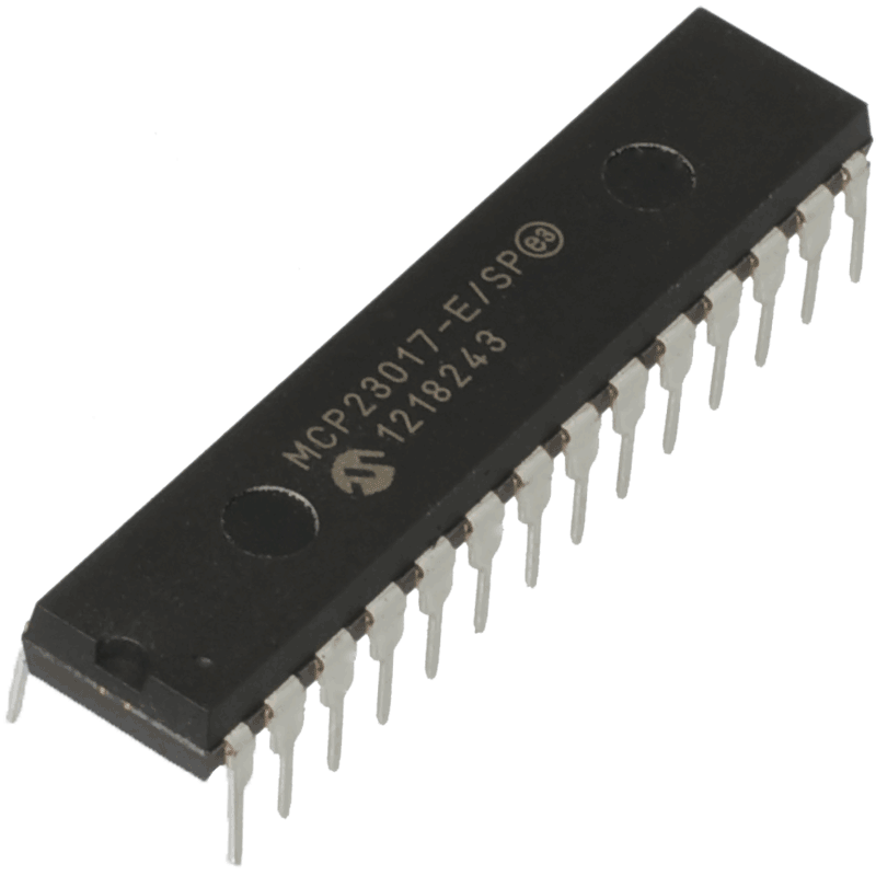 MCP23017 16-bits I2C I/O-expander met seriële interface
