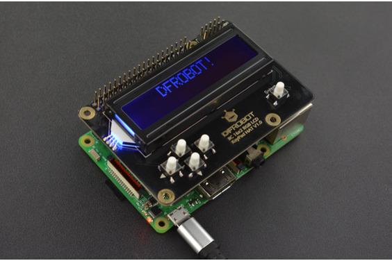 I2C 16x2 RGB LCD KeyPad HAT com fonte RGB (compatível com Raspberry Pi 4B/3B+)