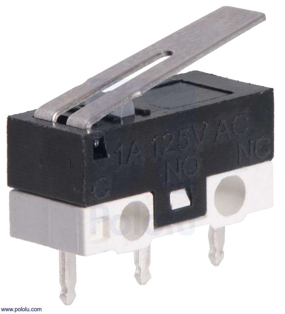 Mini Snap-Action Switch with 13.5mm Lever: 3-Pin, SPDT, 1A