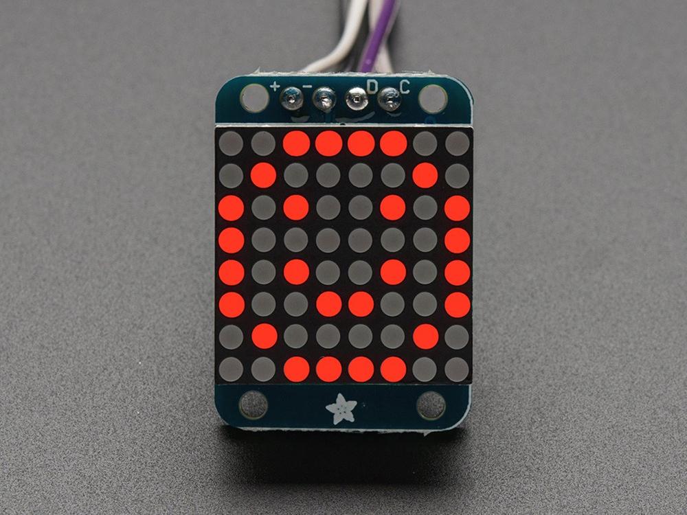Adafruit Mini 8x8 LED Matrix w/I2C Backpack - Red