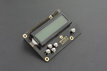 I2C 16x2 RGB LCD-knappsatshatt med RGB-bakgrundsbelysning (kompatibel med Raspberry Pi 4B/3B+)