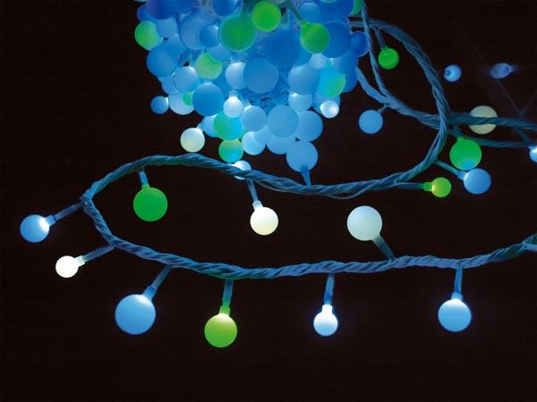 Decolight led - 6 m - 90 balls - multicolored - transparent cable - modulator - 24 v